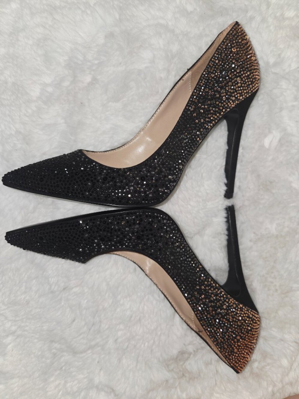 Rosegold/ Black Aldo Pointed Toe High Heels